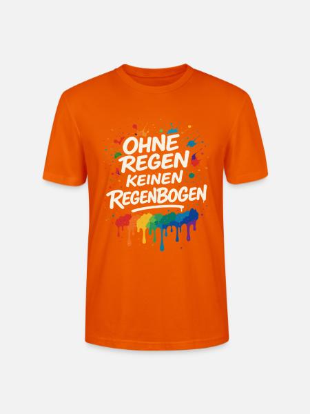 Ohne Regen keinen Regenbogen – Mutmacher - Stanley/Stella Unisex Bio-T-Shirt CRAFTER - Tieforange
