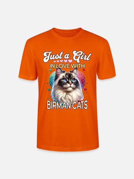 Birma Katze Mädchen - Stanley/Stella Unisex Bio-T-Shirt CRAFTER - Tieforange