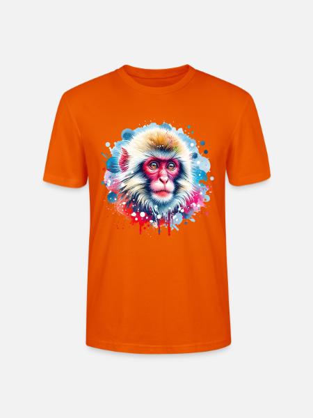 Schneeaffe Motiv - Stanley/Stella Unisex Bio-T-Shirt CRAFTER - Tieforange