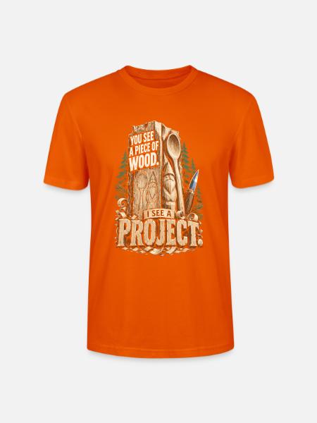 Holzschnitzerei Schnitzen Holzschnitzen - Stanley/Stella Unisex Bio-T-Shirt CRAFTER - Tieforange