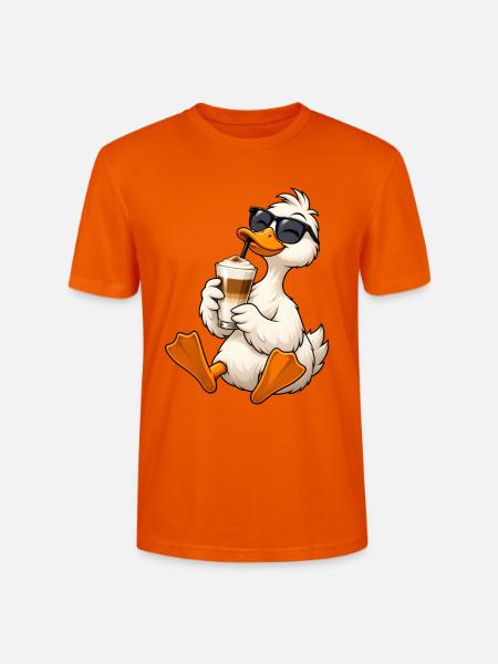 Ente mit Latte Macchiato - Stanley/Stella Unisex Bio-T-Shirt CRAFTER - Tieforange