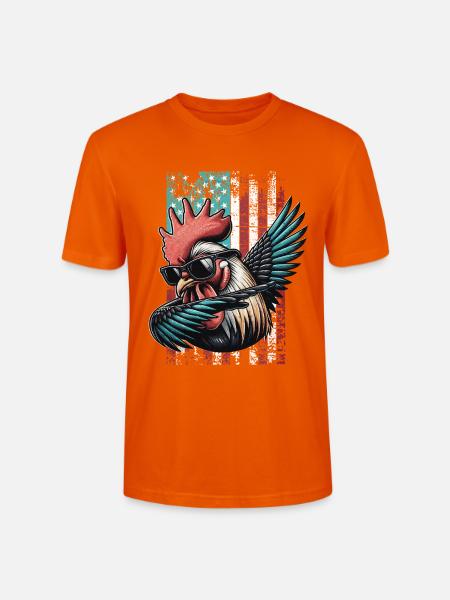 Rooster US Hahn - Stanley/Stella Unisex Bio-T-Shirt CRAFTER - Tieforange