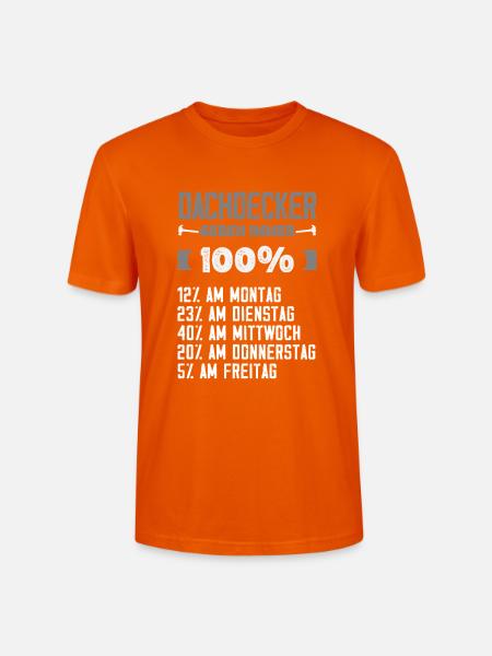 Dachdecker Spruch Lustig Handwerker Geschenk - Stanley/Stella Unisex Bio-T-Shirt CRAFTER - Tieforange
