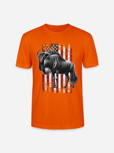 Wildebeest US Gnu - Stanley/Stella Unisex Bio-T-Shirt CRAFTER - Tieforange