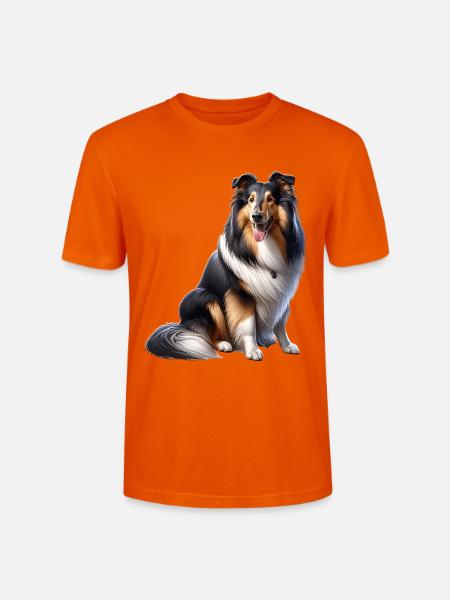 Langhaar Collie Collie - Stanley/Stella Unisex Bio-T-Shirt CRAFTER - Tieforange