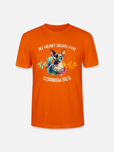 Cornish Rexkatze Herzlinie - Stanley/Stella Unisex Bio-T-Shirt CRAFTER - Tieforange