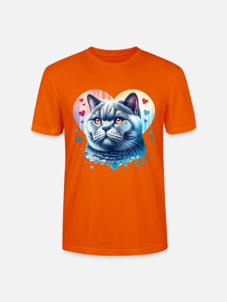Britisch Kurzhaar Katze - Stanley/Stella Unisex Bio-T-Shirt CRAFTER - Tieforange
