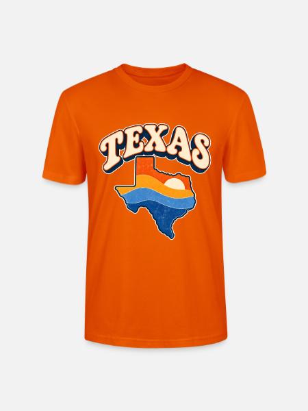 Texas Retro Sonnenuntergang - Stanley/Stella Unisex Bio-T-Shirt CRAFTER - Tieforange