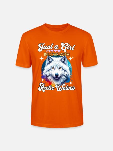 Polarwolf Mädchen Arctic Wolf - Stanley/Stella Unisex Bio-T-Shirt CRAFTER - Tieforange
