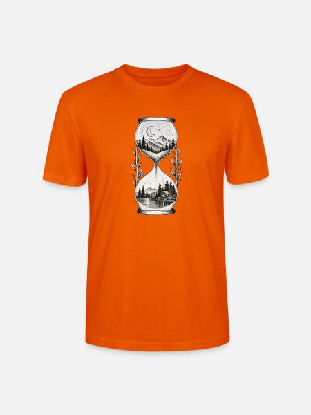 Mondnacht Sanduhrlandschaft - Stanley/Stella Unisex Bio-T-Shirt CRAFTER - Tieforange