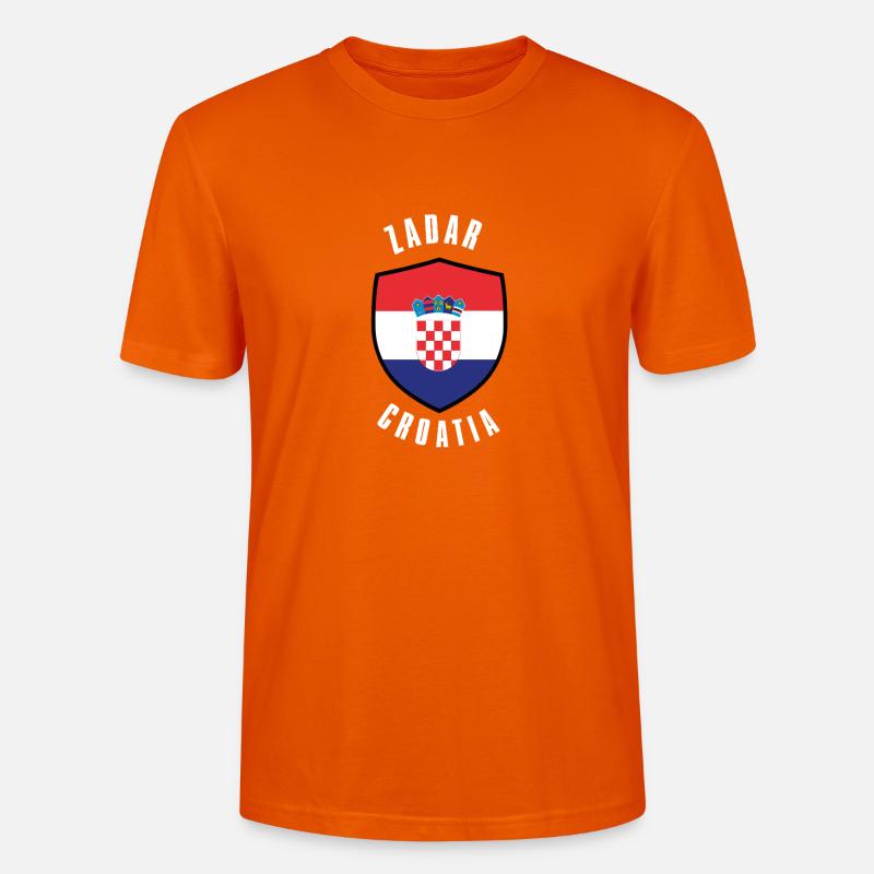 Conception du drapeau du bouclier croate - T-shirt bio CRAFTER Stanley Stella Unisexe - orange profond