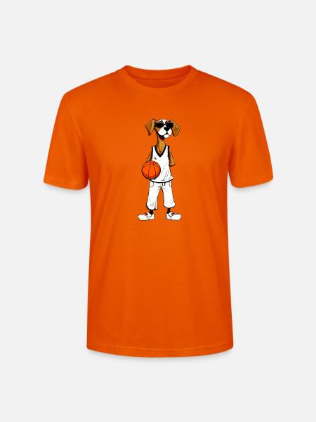 Basketball Hund - Stanley/Stella Unisex Bio-T-Shirt CRAFTER - Tieforange