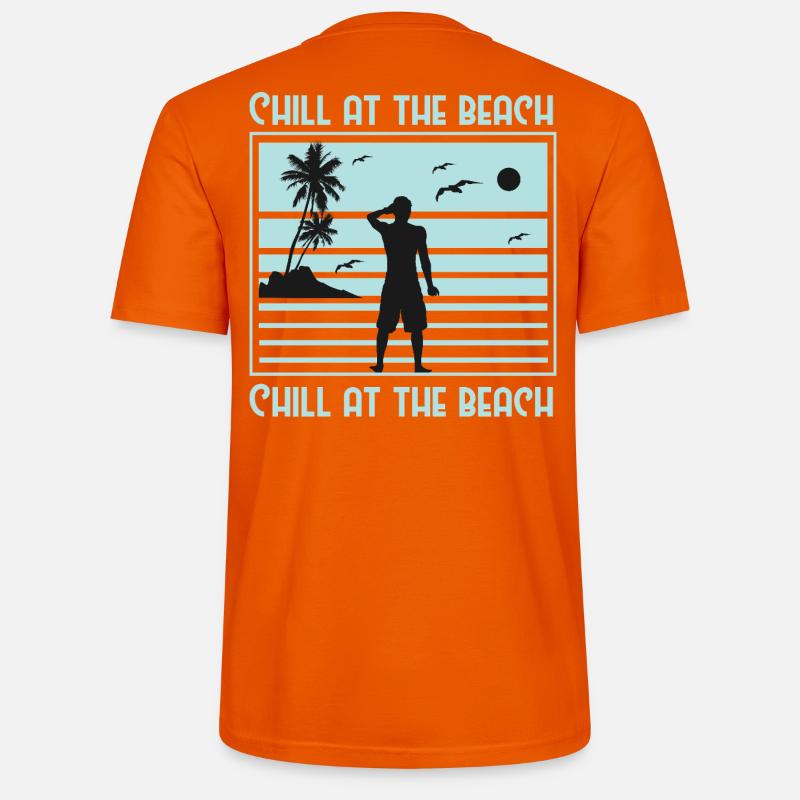 Conception de silhouette de plage décontractée - T-shirt bio CRAFTER Stanley Stella Unisexe - orange profond