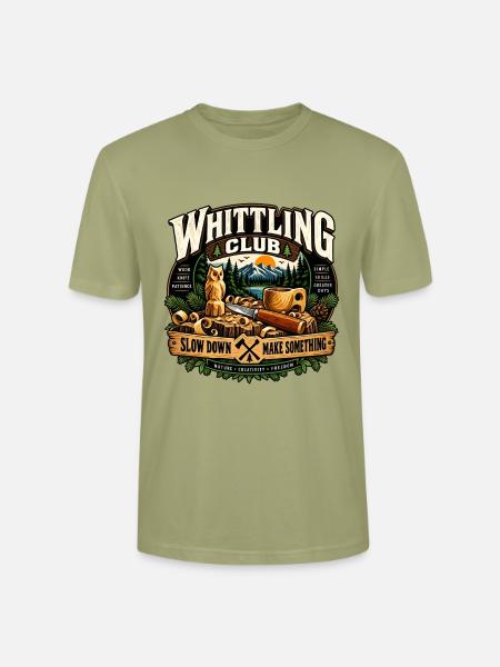 Whittling Holzschnitzen Schnitzen Geschenk Hobby - Stanley/Stella Unisex Bio-T-Shirt CRAFTER - Nebelgrün