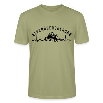 Alpenüberquerung E5 - Stanley/Stella Unisex Bio-T-Shirt CRAFTER - Nebelgrün - Vorne - Alina (178cm) & Michal (187cm)