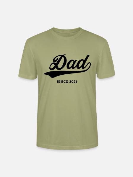 Dad 26 Vater Baby Papa 2026 Vatertagsgeschenk - Stanley/Stella Unisex Bio-T-Shirt CRAFTER - Nebelgrün