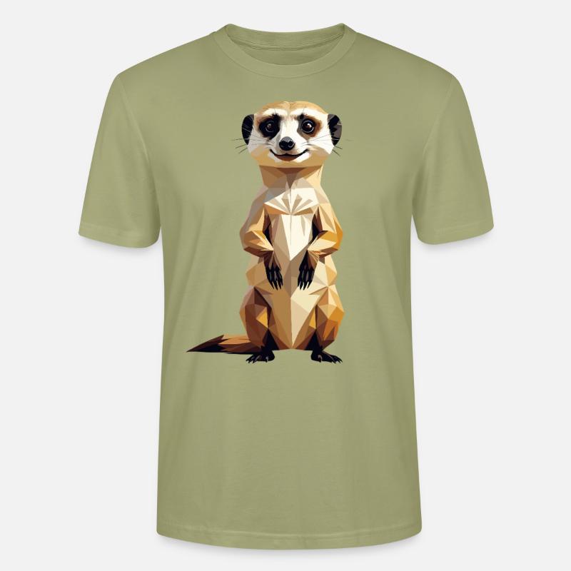 Suricate polygonal - Conception d’animaux amusants - T-shirt bio CRAFTER Stanley Stella Unisexe - vert brouillard