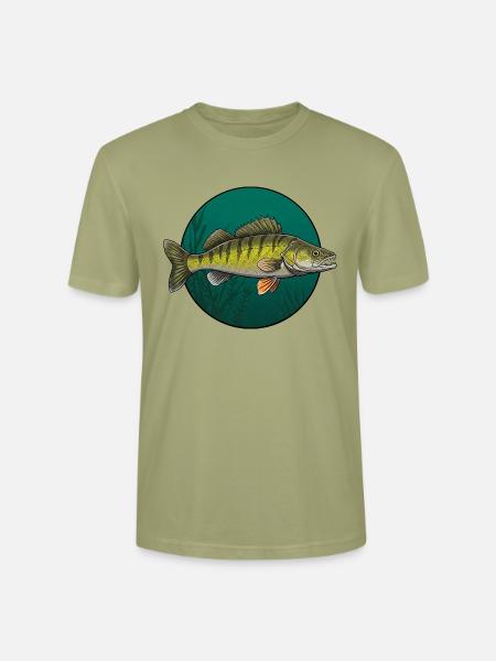 Zander Angeln Raubfisch Fischen - Stanley/Stella Unisex Bio-T-Shirt CRAFTER - Nebelgrün
