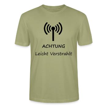 Attention Léger - T-shirt bio CRAFTER Stanley Stella Unisexe - vert brouillard - Devant - Alina (178cm) & Michal (187cm)