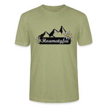 Homatgfui - T-shirt bio CRAFTER Stanley Stella Unisexe - vert brouillard - Devant - Alina (178cm) & Michal (187cm)