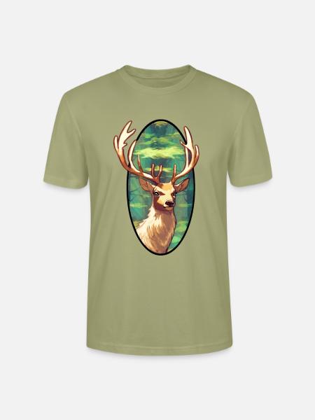 Junger Hirsch - Stanley/Stella Unisex Bio-T-Shirt CRAFTER - Nebelgrün