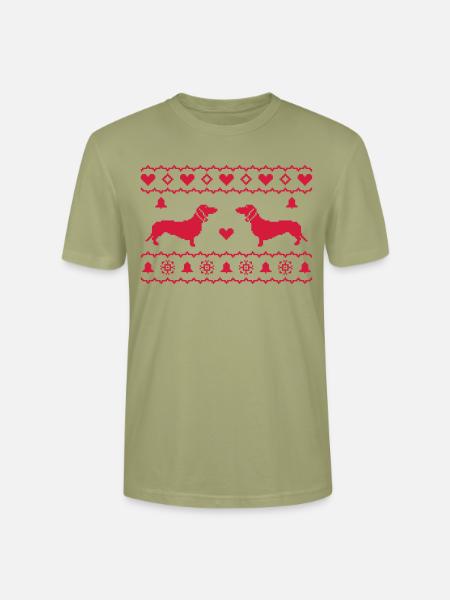 X-Mas Dackel - Stanley/Stella Unisex Bio-T-Shirt CRAFTER - Nebelgrün