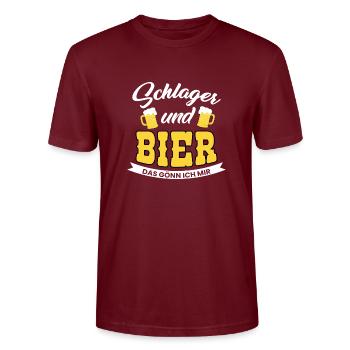Schlager - Stanley/Stella Unisex Bio-T-Shirt CRAFTER - Burgunderrot - Vorne - Alina (178cm) & Michal (187cm)