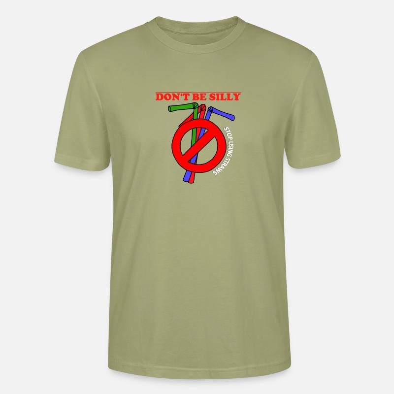 Stop using plastic straws - Stanley/Stella Unisex Bio-T-Shirt CRAFTER - Nebelgrün