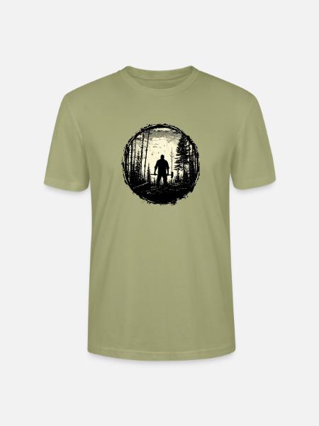 Brennholz HolzfĂ€ller Forstarbeit Wald Holz - Stanley/Stella Unisex Bio-T-Shirt CRAFTER - NebelgrĂŒn