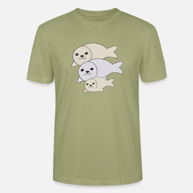 robbe vater mutter kind - Stanley/Stella Unisex Bio-T-Shirt CRAFTER - Nebelgrün