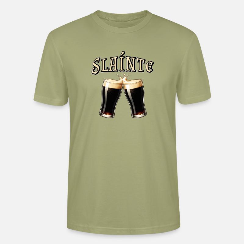 Sláinte - Irischer Trinkspruch mit Bier - Stanley/Stella Unisex Bio-T-Shirt CRAFTER - Nebelgrün