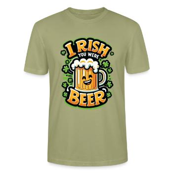 Irlandais, tu étais bière, bière, bière, disait - T-shirt bio CRAFTER Stanley Stella Unisexe - vert brouillard - Devant - Alina (178cm) & Michal (187cm)