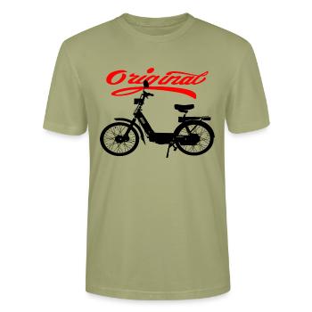 Kult Mofa Ciao Italien - Stanley/Stella Unisex Bio-T-Shirt CRAFTER - Nebelgrün - Vorne - Alina (178cm) & Michal (187cm)
