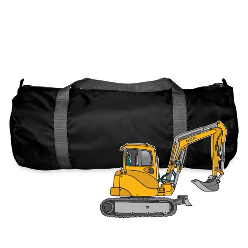 BAGGER, gelbe Baumaschine mit Schaufel und Ketten - Sporttasche