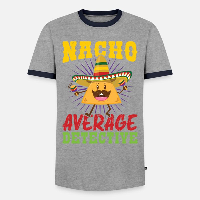 Nacho Average Detective - Men's Ringer Shirt - grey/navy 