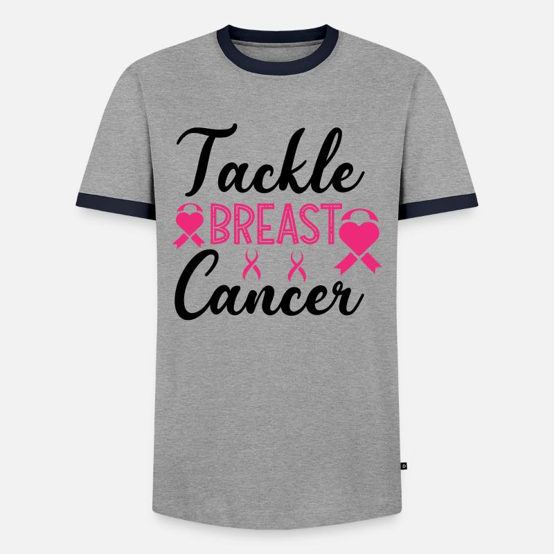 Brustkrebs bekämpfen - Männer Kontrast-T-Shirt - Grau/Navy