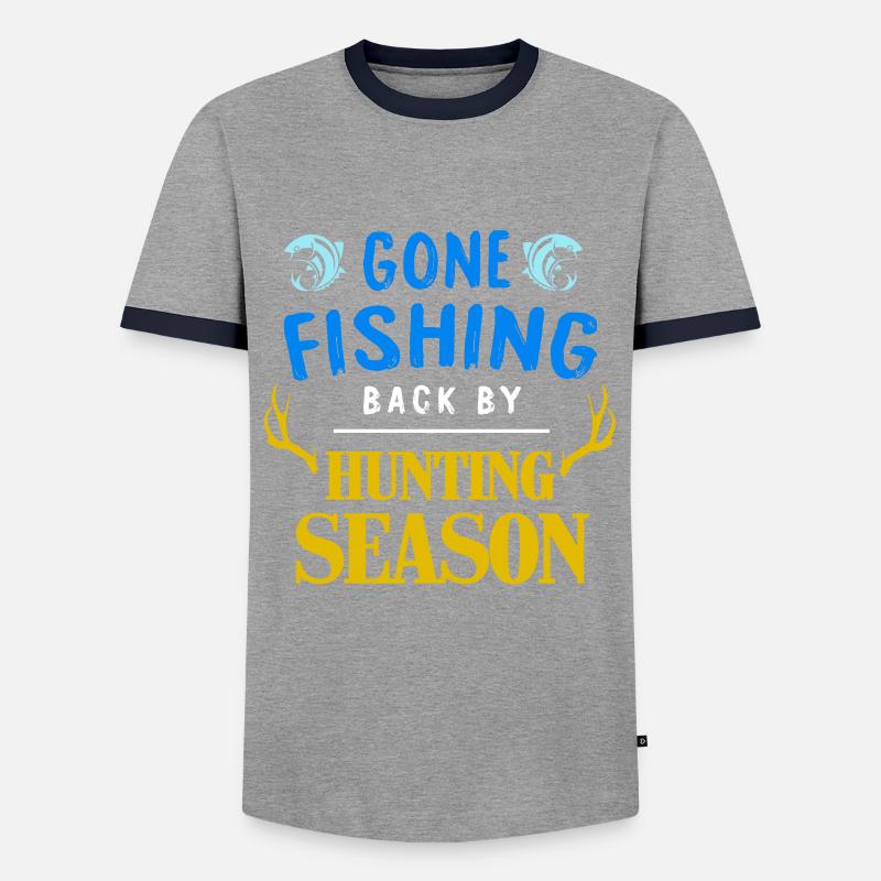 Fischen und Jagen Geschenkidee - Männer Kontrast-T-Shirt - Grau/Navy