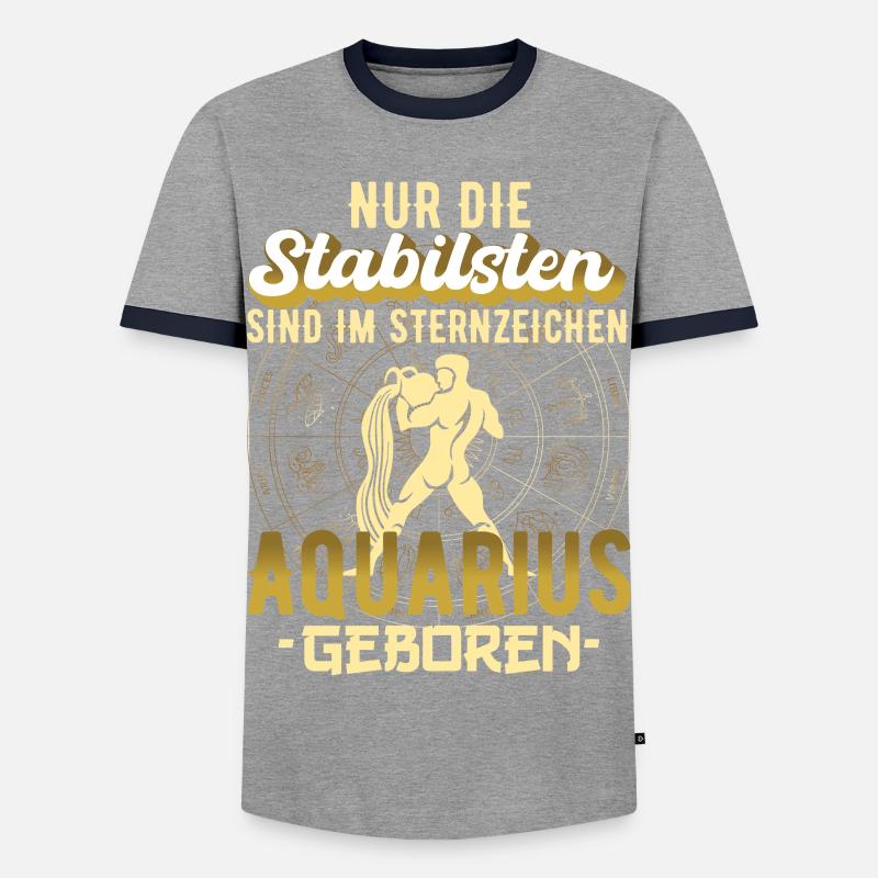 Sternzeichen Aquarius Wassermann Geschenkidee - Männer Kontrast-T-Shirt - Grau/Navy 