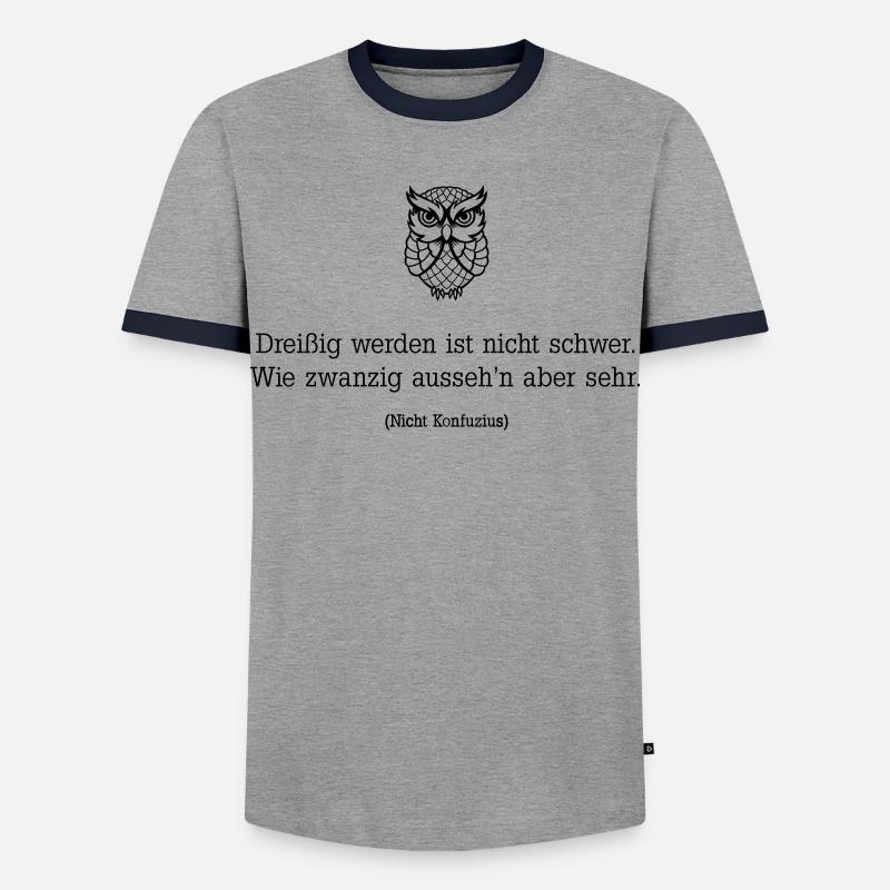 Becoming thirty is not difficult - Men's Ringer Shirt - grey/navy