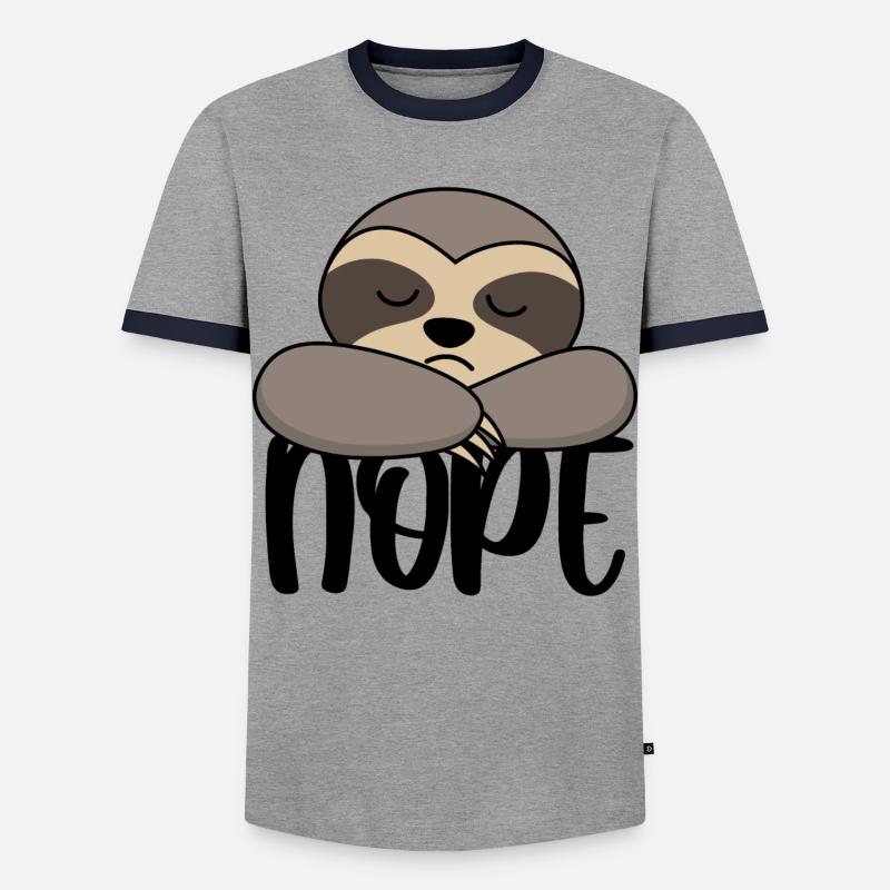 sloth - Men's Ringer Shirt - grey/navy 