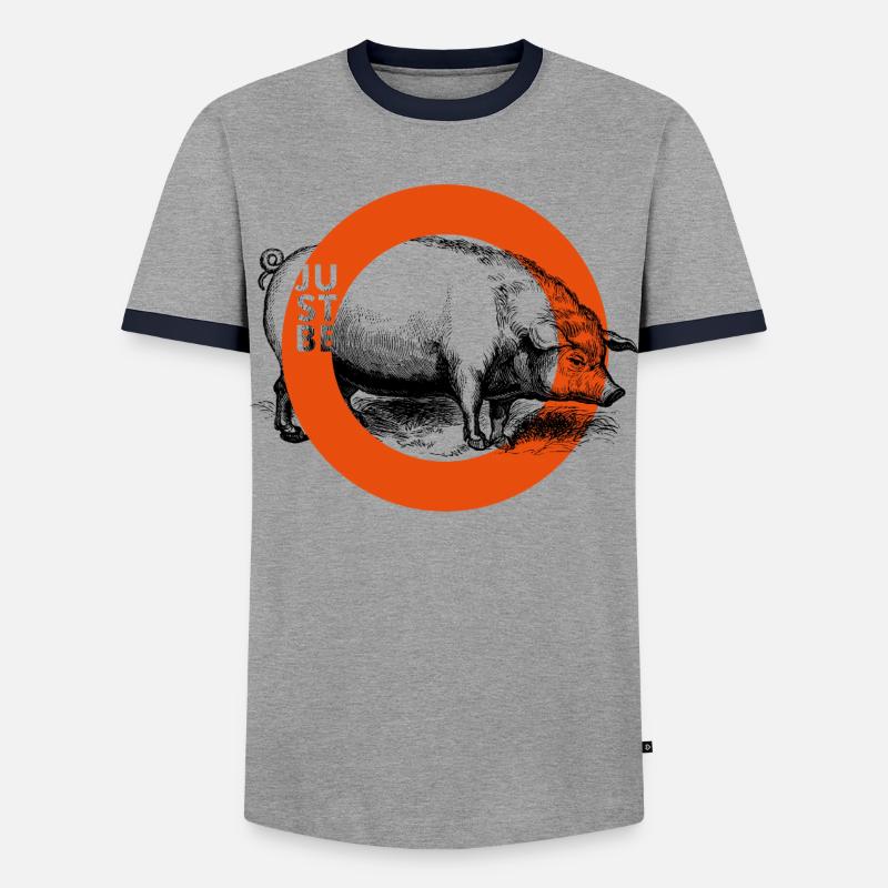 ThinkBick FIF7 - Männer Kontrast-T-Shirt - Grau/Navy 