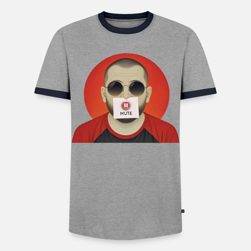 STUMMER MANN – nette Leute - Männer Kontrast-T-Shirt - Grau/Navy 