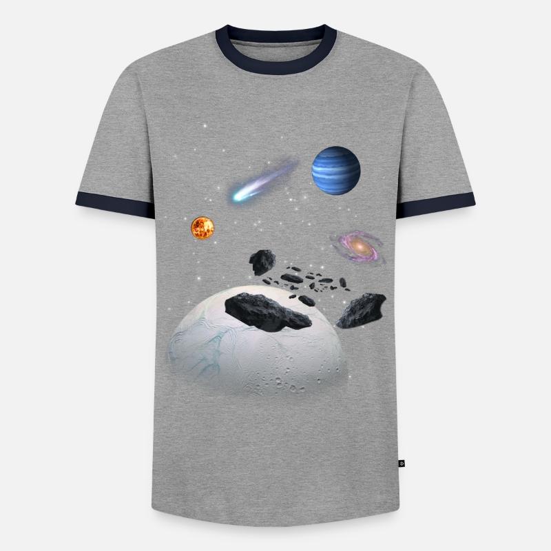 Solar system - Men's Ringer Shirt - grey/navy 