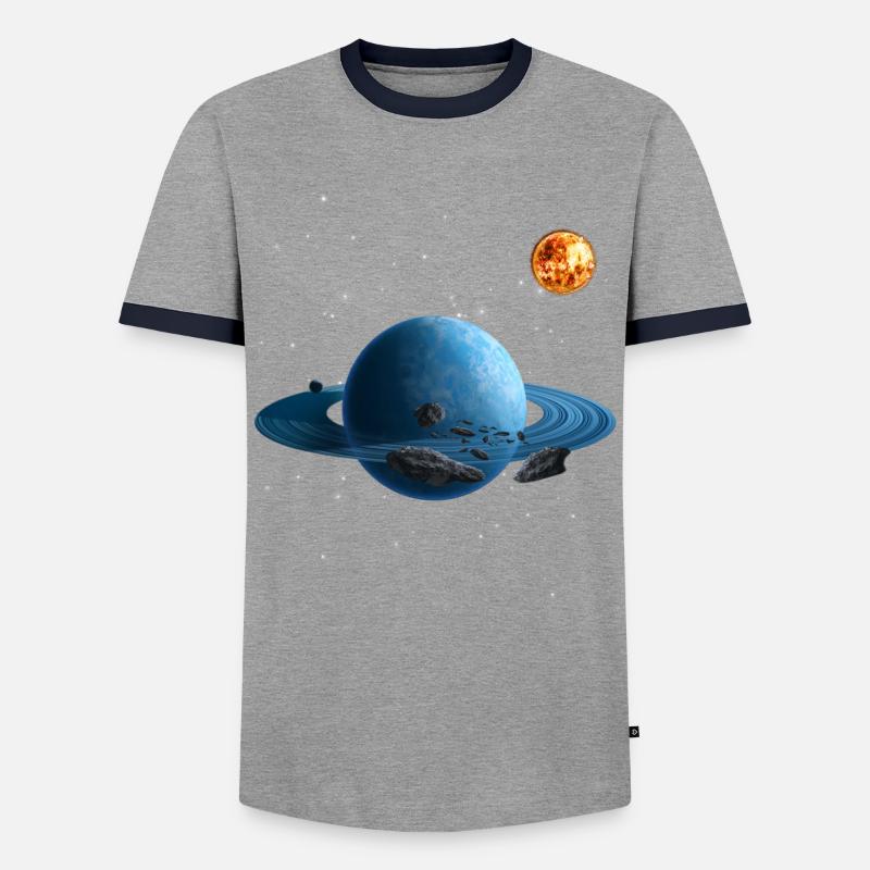Solar system - Men's Ringer Shirt - grey/navy 