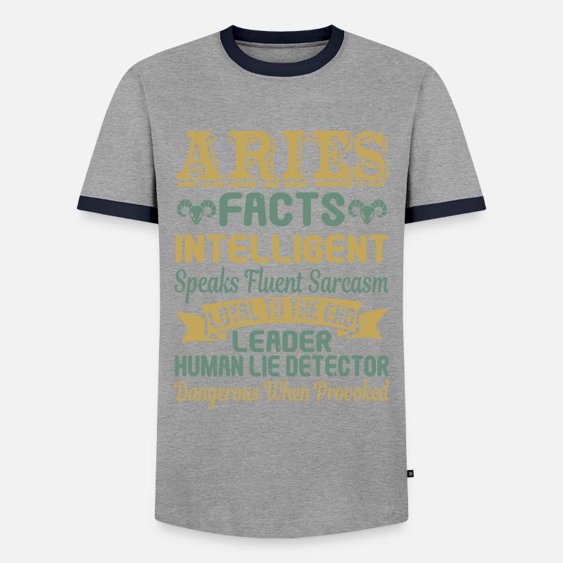 Widder Sternzeichen Eigenschaften - Männer Kontrast-T-Shirt - Grau/Navy 