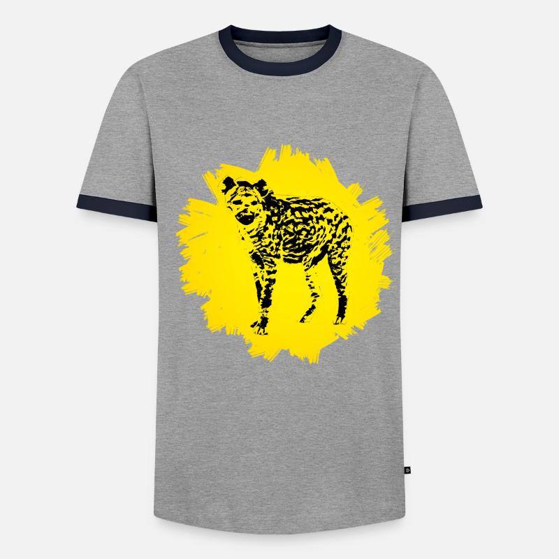 Hyäne - Männer Kontrast-T-Shirt - Grau/Navy 