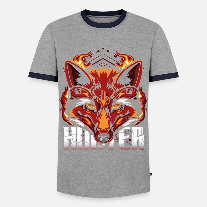 Cool hunter Fox Wilderness - Men's Ringer Shirt - grey/navy