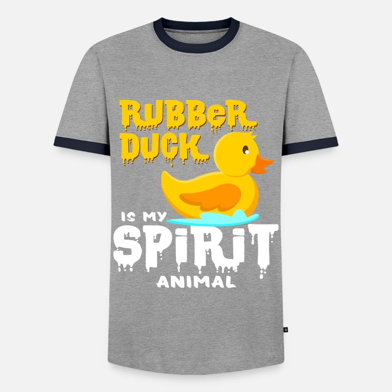 ducks - Men's Ringer Shirt - grey/navy 