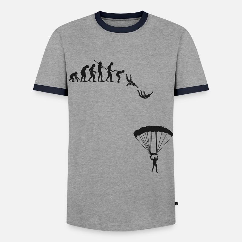 Fallschirmspringer Evolution - Männer Kontrast-T-Shirt - Grau/Navy