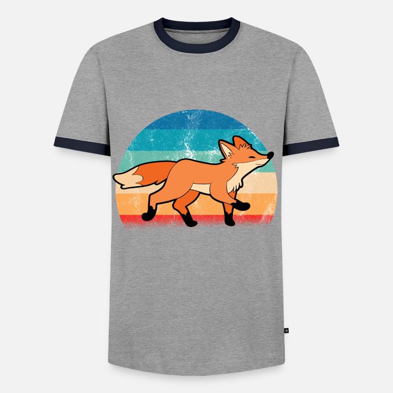 Fuchs - Männer Kontrast-T-Shirt - Grau/Navy 